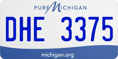 MI license plate DHE3375