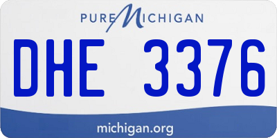 MI license plate DHE3376