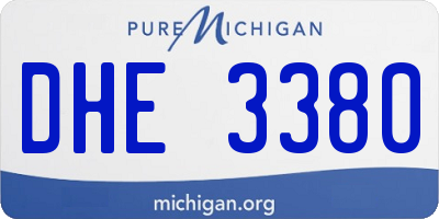 MI license plate DHE3380