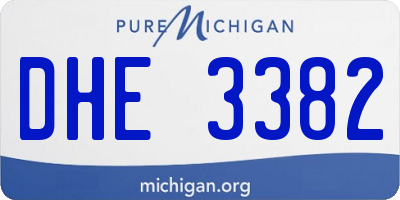 MI license plate DHE3382