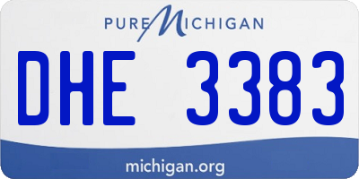 MI license plate DHE3383