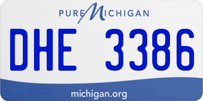 MI license plate DHE3386