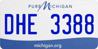 MI license plate DHE3388