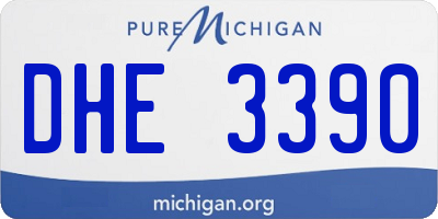 MI license plate DHE3390