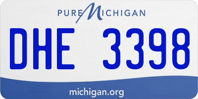 MI license plate DHE3398