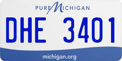 MI license plate DHE3401