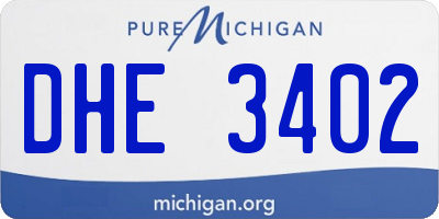 MI license plate DHE3402