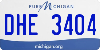 MI license plate DHE3404