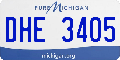 MI license plate DHE3405