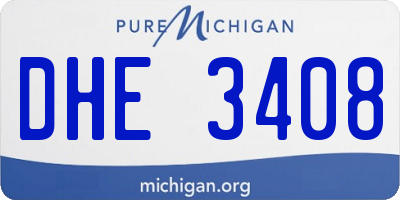 MI license plate DHE3408