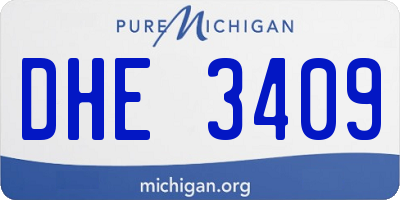 MI license plate DHE3409