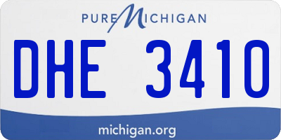 MI license plate DHE3410