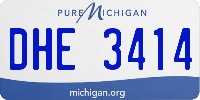MI license plate DHE3414
