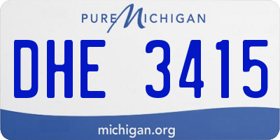 MI license plate DHE3415