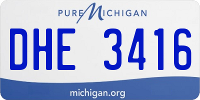 MI license plate DHE3416