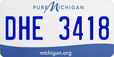 MI license plate DHE3418