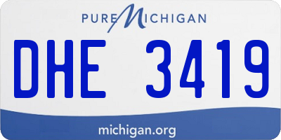 MI license plate DHE3419