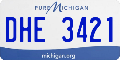 MI license plate DHE3421