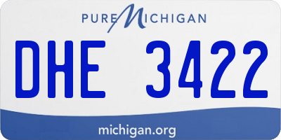 MI license plate DHE3422