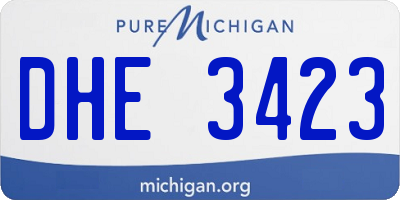 MI license plate DHE3423