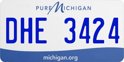 MI license plate DHE3424