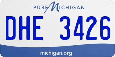 MI license plate DHE3426