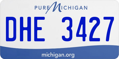 MI license plate DHE3427