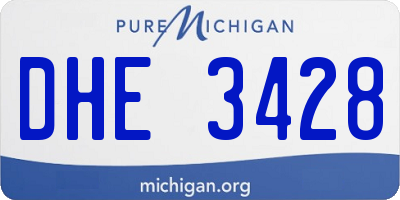 MI license plate DHE3428