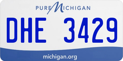 MI license plate DHE3429