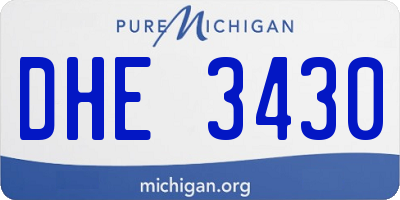 MI license plate DHE3430