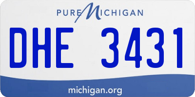 MI license plate DHE3431