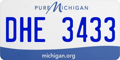 MI license plate DHE3433
