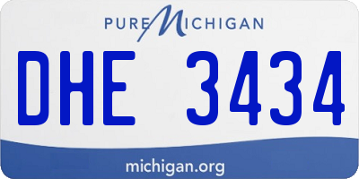 MI license plate DHE3434