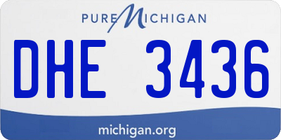 MI license plate DHE3436