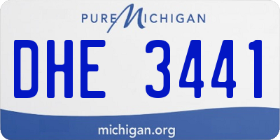 MI license plate DHE3441