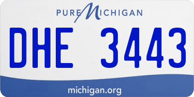 MI license plate DHE3443