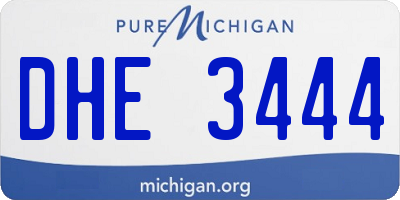 MI license plate DHE3444