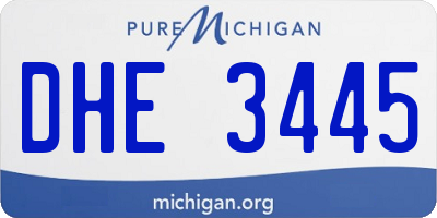 MI license plate DHE3445