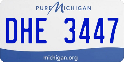 MI license plate DHE3447