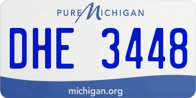 MI license plate DHE3448