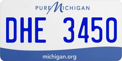MI license plate DHE3450