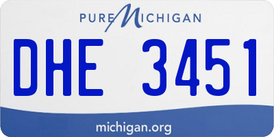MI license plate DHE3451