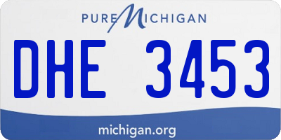 MI license plate DHE3453