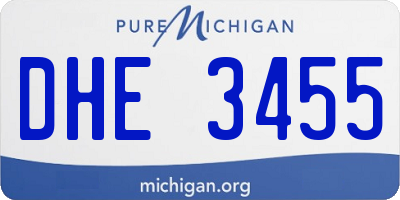 MI license plate DHE3455