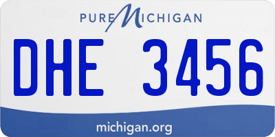 MI license plate DHE3456