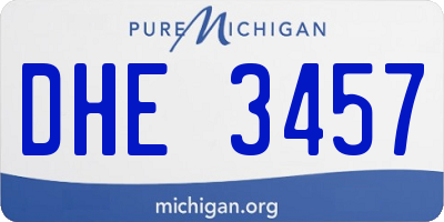 MI license plate DHE3457