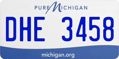 MI license plate DHE3458