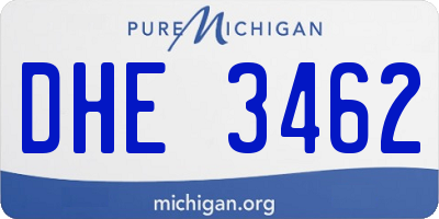 MI license plate DHE3462