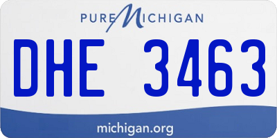 MI license plate DHE3463