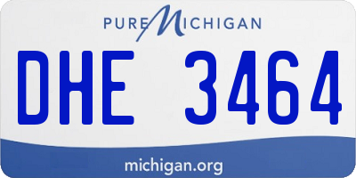 MI license plate DHE3464
